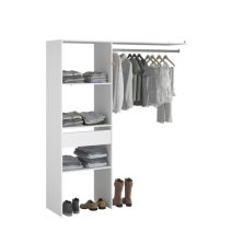 Kit combi blanc 60 cm + tiroir mélaminé blanc - EKIPA
