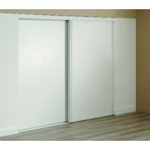 Portes Coulissantes Sous-comble Eco Frêne Blanc h120xL.120cm
