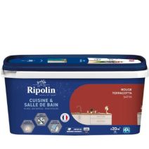 Peinture cuisine/bain 2 l rouge terracotta satin