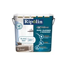 Peinture Ultra-Couvrante Extrême Mur&Plafond blanc mat 5L - RIPOLIN