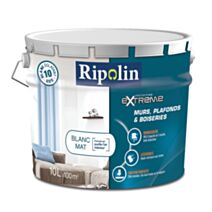 Peinture Ultra-Couvrante Extrême Mur&Plafond blanc mat 10L - RIPOLIN