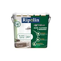 Peinture Ultra-Couvrante Extrême Mur&Plafond blanc satin 5L - RIPOLIN