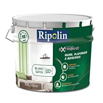 Peinture Ultra-Couvrante Extrême Mur&Plafond blanc satin 10L - RIPOLIN