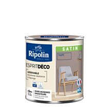 Peinture Murale Toutes Pièces Satin Taupe 0,5L - RIPOLIN