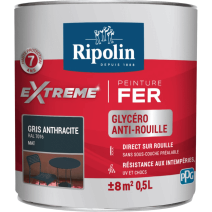 Peinture Extrême fer 0,5L mat gris anthracite RIPOLIN