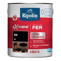 Peinture Extrême fer 2L mat noir RIPOLIN