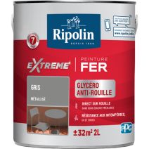 Peinture Extrême fer 2L mat gris métal RIPOLIN