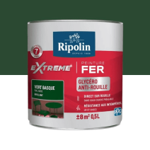 Peinture Extrême fer Solvant 0,5L vert basque RIPOLIN