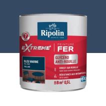 Peinture Extrême fer Solvant 0,5L bleu marine RIPOLIN