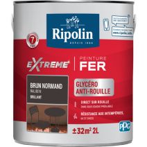 Peinture Extrême fer 2L brillant brun normand RIPOLIN