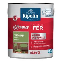 Peinture Extrême fer 2L brillant vert olivier RIPOLIN