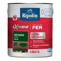 Peinture Extrême fer 2L brillant vert basque RIPOLIN