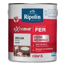 Peinture Extrême fer 2L brillant gris clair RIPOLIN