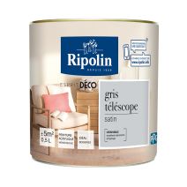 Peinture multisupport Esprit déco satin 0,5L gris téléscope RIPOLIN