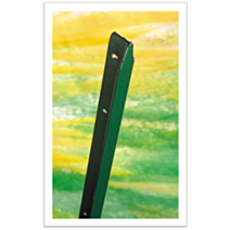 Poteau acier plastifié vert 6005 - H0,75m - DIRICKX