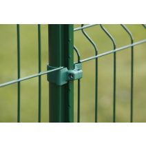 4 colliers monoblocs pour panneau rigide grillagé Arista Vert - DIRICKX