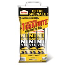2+1 Cartouche colle Extra Forte Ni Clou Ni Vis 380gr - PATTEX