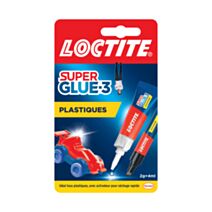 Colle Super Glue-3 Spécial Plastiques 2gr + stylo activateur 4ml - LOCTITE