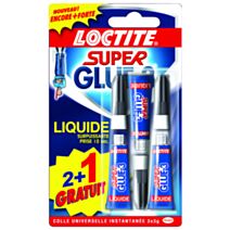Colle SUPER GLUE-3 Liquide Universal - 3g - Lot de 2+1 Gratuit - LOCTITE