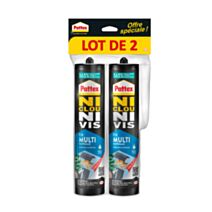 2 Colles Fixation Ni Clou Ni Vis Fix Multi-Matériaux 450gr - PATTEX