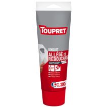 Enduit de rebouchage pâte allégée tube 200 mL blanc - TOUPRET