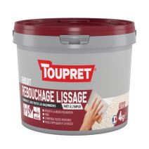 Enduit Rebouchage Lissage 2 en 1 pâte 4 kg blanc - TOUPRET 