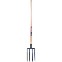 Fourche à bêcher à douille 4 dents de 30cm manche bois pomme 100cm - SPEAR AND JACKSON