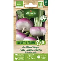 Graines potagères BIO Navet-Légume de Milan Rouge Extra Hâtif à Châssis - VILMORIN