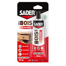 Colle à bois Prise Rapide Tube sous blister 125ml - SADER