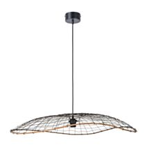 Suspension Lanka Bambou et Métal Anthracite XXL Ø80cm 60W - COREP