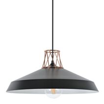 Suspension Marty Métal Noir/Cuivre Ø40cm 100W - COREP