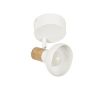 Spot 1 lumière métal effet bois Alvar blanc COREP