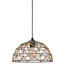 Suspension Wokabi Métal et Rotin Naturel Ø31cm E27 - COREP
