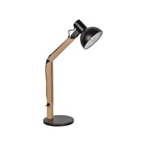 Lampe métal et bois Brody H.66cm E27 15W noir - COREP