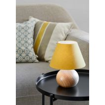 Lampe bois moutarde rondo d19cm