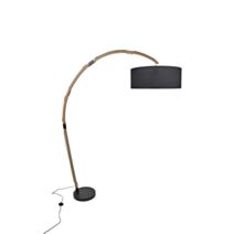 Lampadaire bois noir mat/naturel edgar