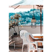 Lampe métal noir/naturel ivoa d17cm