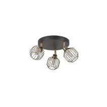 Plafonnier verre noir mat/laiton orin 3 lampes - COREP 