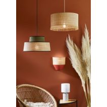 Lampe céramique gris/blanc antibes d13cm