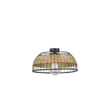 Plafonnier Ivoa métal noir/naturel D39cm - COREP