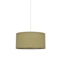 Suspension coton uni Cylindre Ø38xH19cm E27 100W kaki