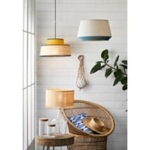 Lampe verre et raphia ibiza h48cm