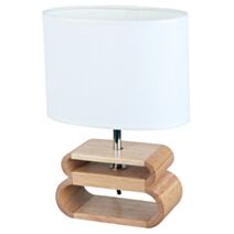LAMPE OSLO BLC BOIS/COT. E14 L21X12 H30