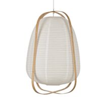 Suspension Akemi Papier et Bambou Blanc Ø36cm 40W - COREP