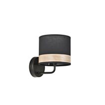 Applique Raito 40W E14 métal et coton noire - COREP