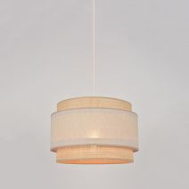 Suspension double cylindre pyla/raphia Milo E27 100W Ø38xH25cm - COREP