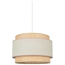 Suspension double cylindre pyla/raphia Milo E27 100W Ø38xH25cm - COREP