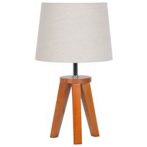 Lampe trépied bois coton Yoga Ø19x34cm Pyla - COREP