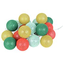 Guirlande 20 lampes led Bubble 3m Vert Piles LR6/AA - COREP