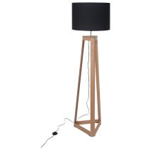 Lampadaire Honoré bois foncé Abat-jour noir Ø45xH.160cm - COREP